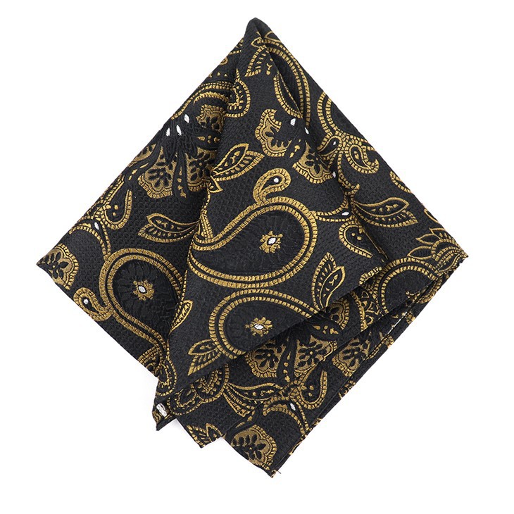 Black Paisley Handkerchief
