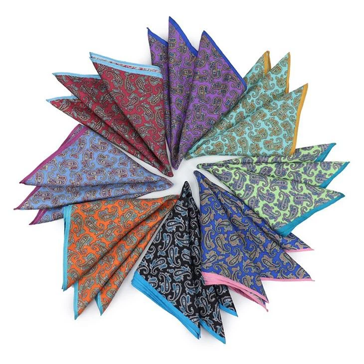 Pink And Blue Paisley Pocket Square